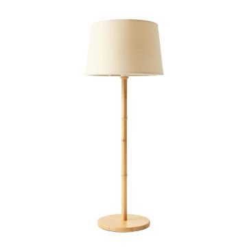 Cove Dell Floor Lamp With A Plain Fabric Shade - Beige