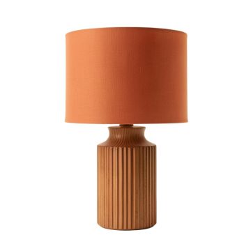 Fern Dale Table Lamp With A Plain Fabric Shade - Terracotta