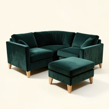 Jason 118.89 '' Wide Velvet Sofa & Chaise (synthetic illustration; no displayed measurements)