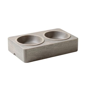 Hill Branch Pet Feeding Stand With Two Plain Empty Bowls - Gray