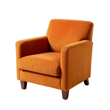 Upholstered Arm Chair In Orange