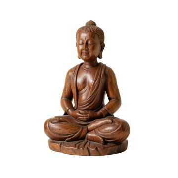 Adrina Handcrafted Meditative Calm Indonesian Suar Wood Yoga Figurine Sculpture