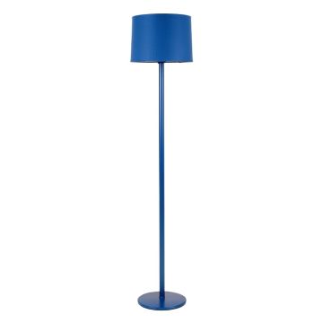 Holly Bluff Floor Lamp With A Plain Fabric Shade - Blue