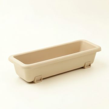 Sage Canyon Empty Railing Planter With Integral Brackets - Beige (synthetic illustration; no displayed measurements)