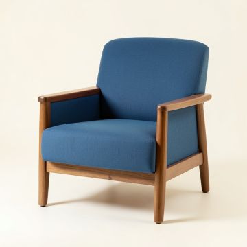 Field Crossing Upholstered Armchair - Blue (synthetic illustration; no displayed measurements)