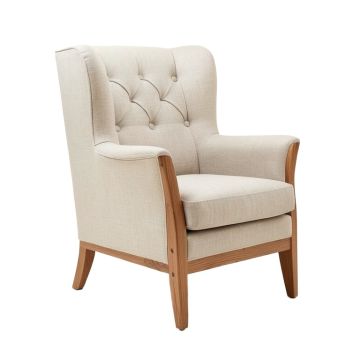 Dowty 36 '' Wide Tufted Linen Wingback Chair