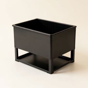 Meadow Arc Empty Raised Planter - Black (synthetic illustration; no displayed measurements)