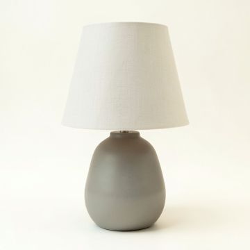 Hazel Bluff Table Lamp With A Plain Fabric Shade - Gray (synthetic illustration; no displayed measurements)