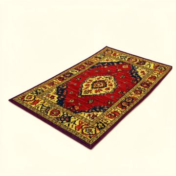 Indus Power Loom Red/Navy/Yellow Rug (synthetic illustration; no displayed measurements)
