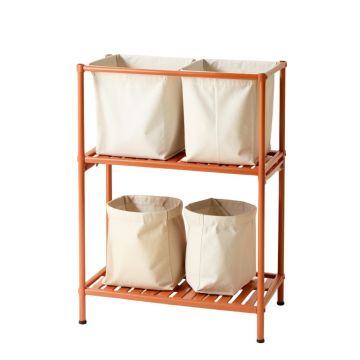 Ridge Crossing Laundry Sorting Station With Plain Removable Bags - Terracotta