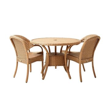 Jackson Heights Outdoor Wicker Foldable 3 Piece Bistro Set