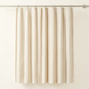 Summit Bend Shower Curtain Hanging Flat From A Plain Rod - Cream (synthetic illustration; no displayed measurements)