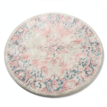 Round Elinka Shag Ivory/Pink/Blue Area Rug (synthetic illustration; no displayed measurements)
