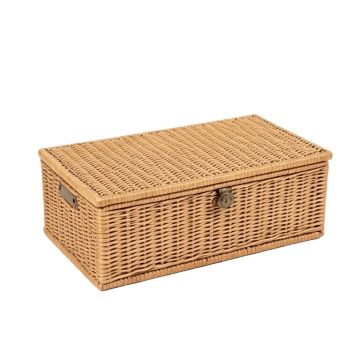 Somerset Bellar Rattan Rectangular Double Tissue Box Cover Bathroom Accessory Set