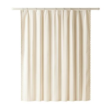 Moss Dell Shower Curtain Hanging Flat From A Plain Rod - Ivory