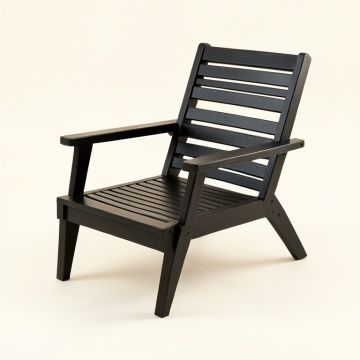 Slate Bend Outdoor Lounge Chair - Black (synthetic illustration; no displayed measurements)