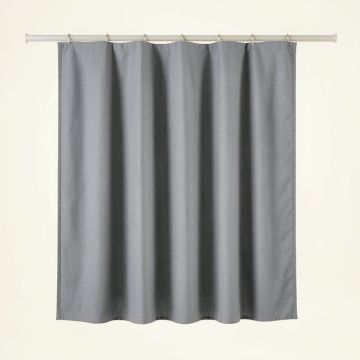 Summit Bluff Shower Curtain Hanging Flat From A Plain Rod - Gray (synthetic illustration; no displayed measurements)