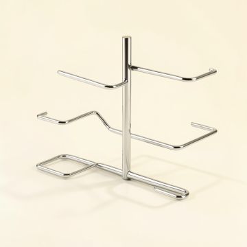 Hanging Wine Glass Rack In Chrome (synthetic illustration; no displayed measurements)