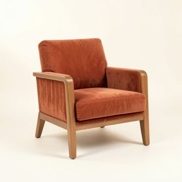 Alder Crest Upholstered Armchair - Terracotta (synthetic illustration; no displayed measurements)