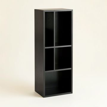 Rowan Bridge Narrow Cubby Tower - Black (synthetic illustration; no displayed measurements)