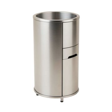 Easystore Butler Stainless Steel Freestanding Toilet Paper Holder With Shelf And Drawer