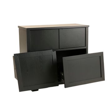 Ash Brook Freestanding Pull-Out Hamper Cabinet - Black (synthetic illustration; no displayed measurements)