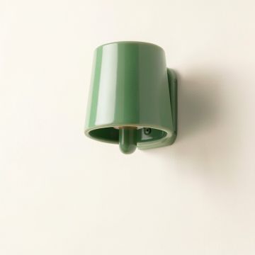 Cliff Bend Wall Sconce Mounted On A Plain Wall - Green (synthetic illustration; no displayed measurements)