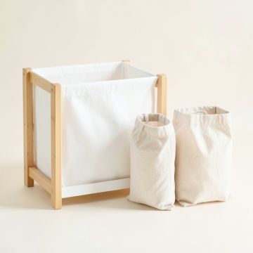 Briar Crossing Laundry Sorting Station With Plain Removable Bags - White (synthetic illustration; no displayed measurements)