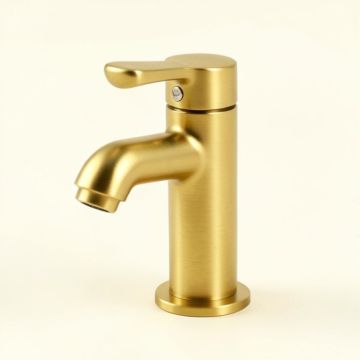 Commercial Single Hole Bathroom Faucet With Drain Assembly (synthetic illustration; no displayed measurements)