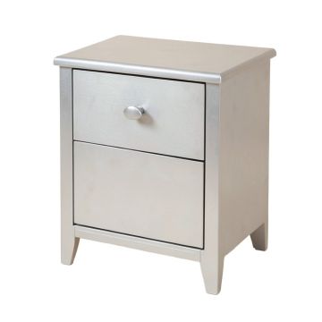 Dolo 1 - Drawer Solid Wood Nightstand In Silver