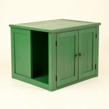 Cliff Bridge Empty Furniture-Style Litter Enclosure - Green (synthetic illustration; no displayed measurements)