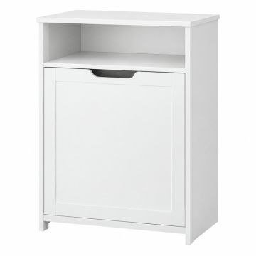 Elm Crossing Freestanding Pull-Out Hamper Cabinet - White