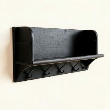 Summit Bridge Wall-Mounted Entryway Organizer Shelf - Black (synthetic illustration; no displayed measurements)