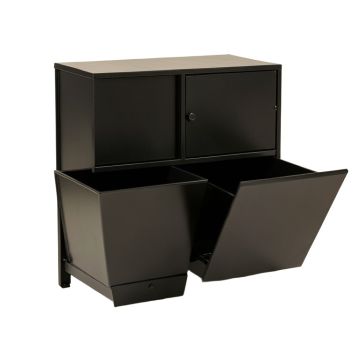 Hazel Crest Freestanding Pull-Out Hamper Cabinet - Black