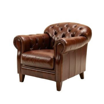 Dinesha 34.62 '' Wide Tufted Top Grain Leather Armchair