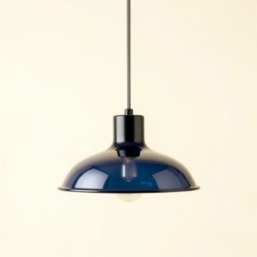 Spruce Branch Pendant Light Suspended From One Plain Cable - Navy (synthetic illustration; no displayed measurements)
