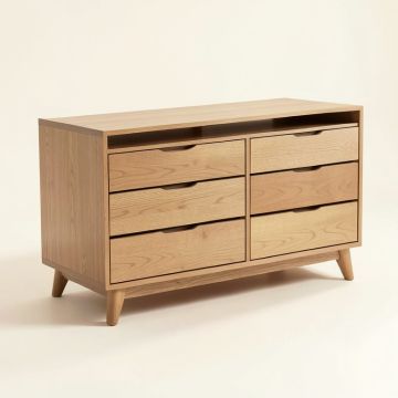 Open Console With 6 Drawers (synthetic illustration; no displayed measurements)