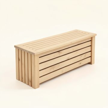 Lake Canyon Narrow Outdoor Storage Bench - Beige (synthetic illustration; no displayed measurements)