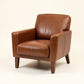 Steel 43 '' Wide Top Grain Leather Chair And A Half (synthetic illustration; no displayed measurements)
