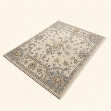 Brandt Floral Beige/Gray Area Rug (synthetic illustration; no displayed measurements)