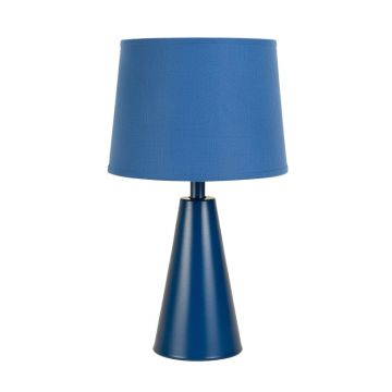 Bay Bend Table Lamp With A Plain Fabric Shade - Blue