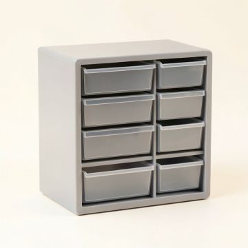 Maple Bend Small-Parts Storage Drawer Cabinet - Gray (synthetic illustration; no displayed measurements)