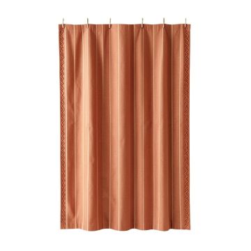 Laurel Falls Shower Curtain Hanging Flat From A Plain Rod - Terracotta (synthetic illustration; no displayed measurements)