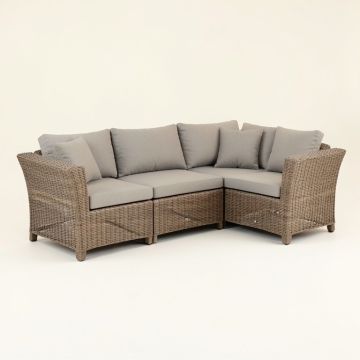 Hunstant Patio Outdoor Furniture 3 Piece Rattan Sofa Seating Group With Cushions (synthetic illustration; no displayed measurements)