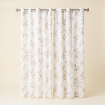 Skrolan Floral Semi-Sheer Grommet Single Curtain Panel (synthetic illustration; no displayed measurements)