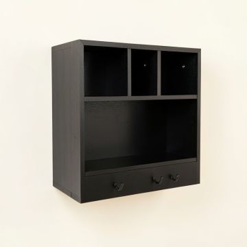 Dune Dell Wall-Mounted Entryway Organizer Shelf - Black (synthetic illustration; no displayed measurements)