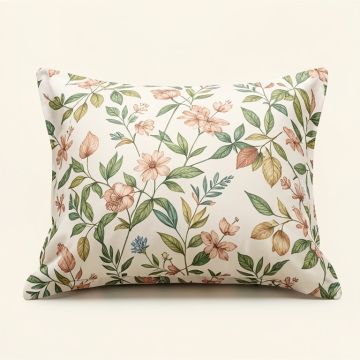 Botanical Leaf Floral Pillowcase (synthetic illustration; no displayed measurements)
