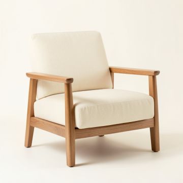 Glen Branch Upholstered Armchair - Ivory (synthetic illustration; no displayed measurements)
