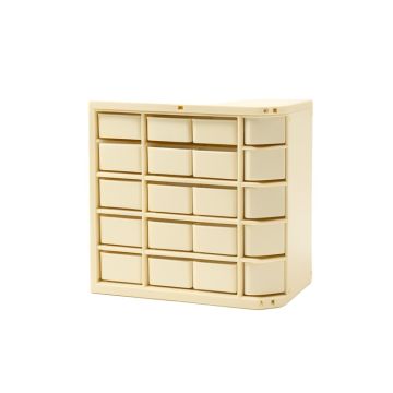 Cedar Dale Small-Parts Storage Drawer Cabinet - Ivory