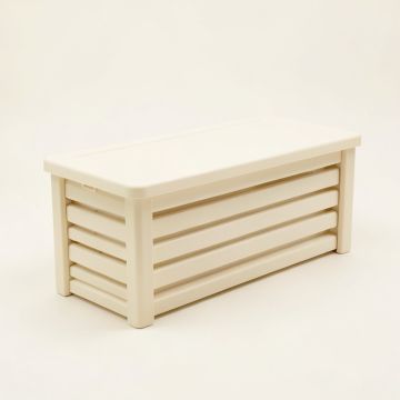 Cove Dell Narrow Outdoor Storage Bench - Ivory (synthetic illustration; no displayed measurements)